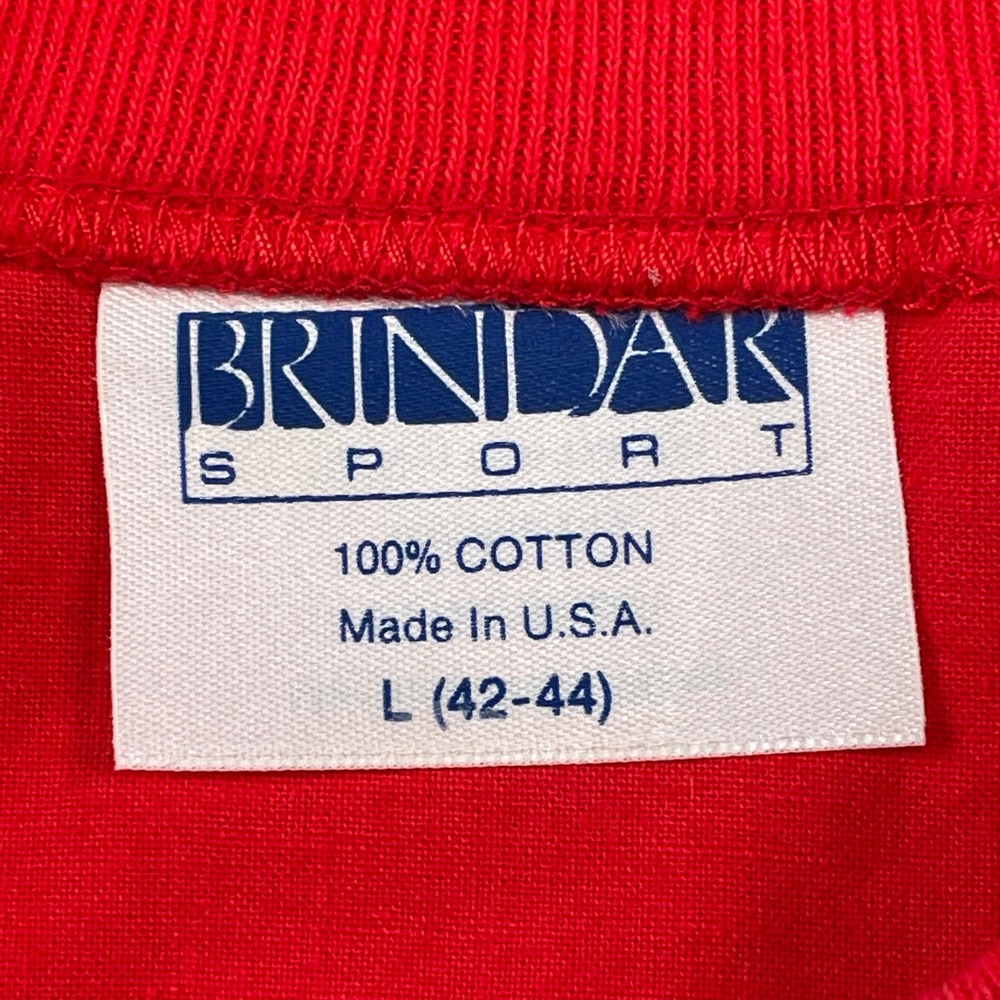 Vintage USA Brindar Sport Sweatshirt Mens L Red Bradenton London Paris Rome 1988 - Picture 3 of 8